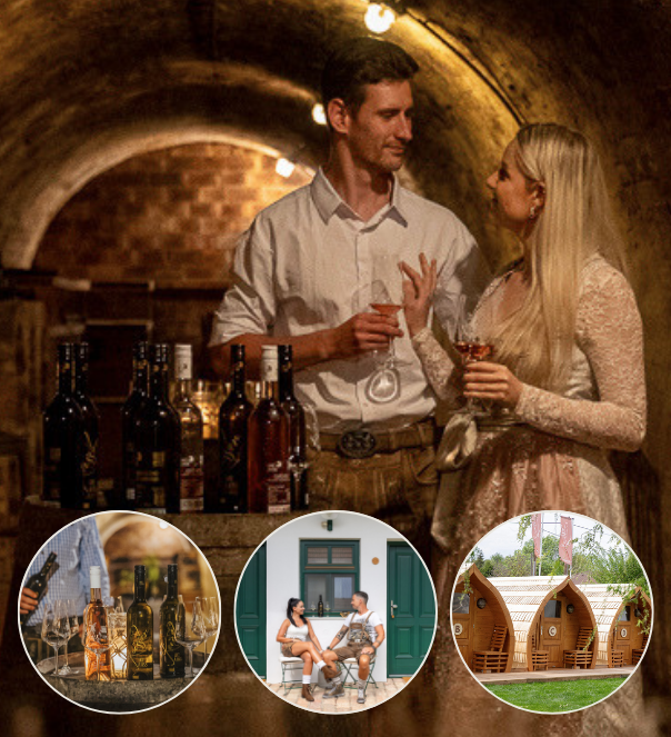 Weinreise im Ferienhaus für 10 mit Winzerabend + Romantik-Wellness