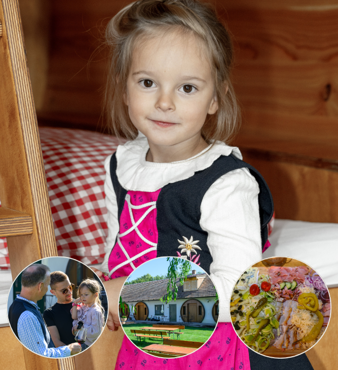 Kurzurlaub im Familienfass mit einem Kind & Heurigenschmankerln